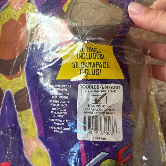 Teenage Mutant Ninja Turtles Raphael Costume Sz 2-4 Plush Shell Nickelodeon - Picture 6 of 6